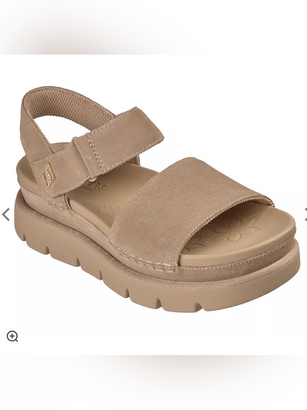 Skechers Women's Beige Suede Platform Sandals